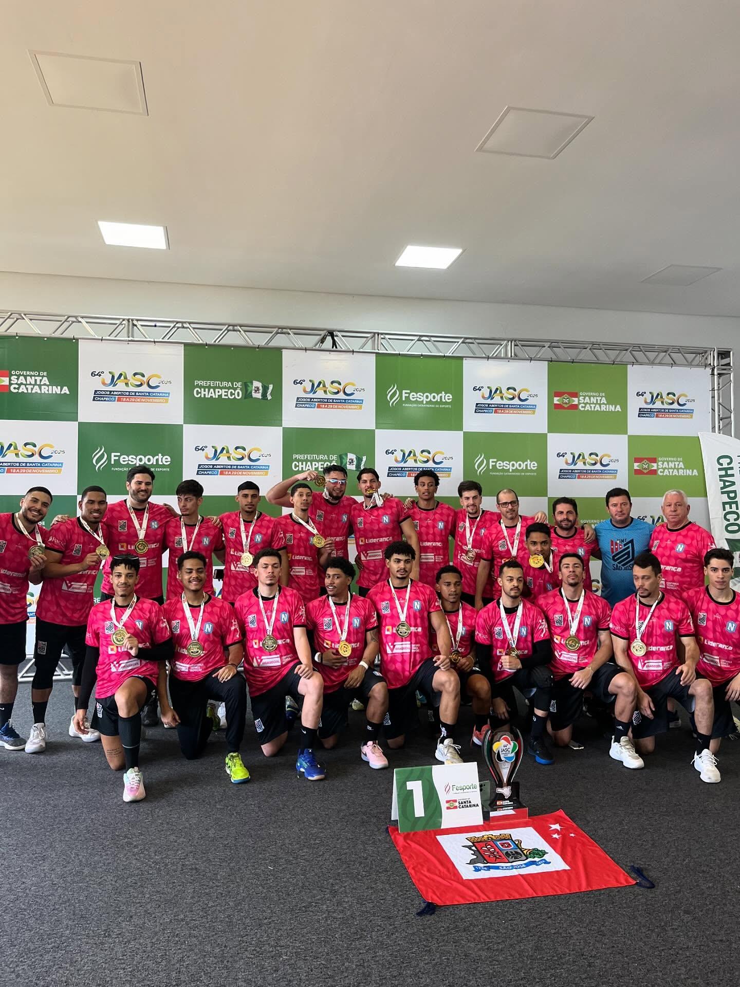 BORA LEVANTAR COMEMORAR TÍTULO NOS JOGOS ABERTOS DE SANTA CATARINA