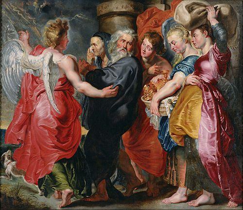 Ló e sua família fogem de Sodoma, por Jacob Jordaens.