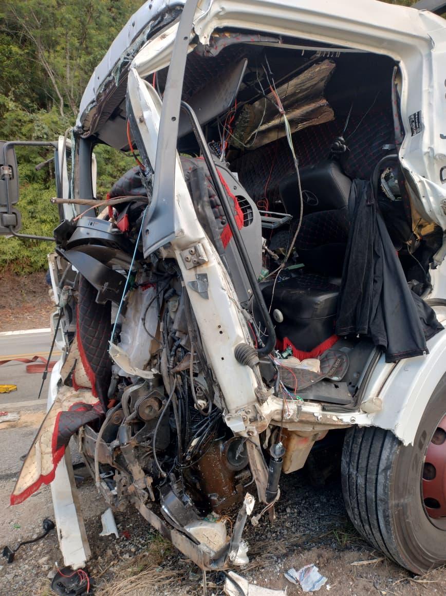 Caminhão que sofreu a