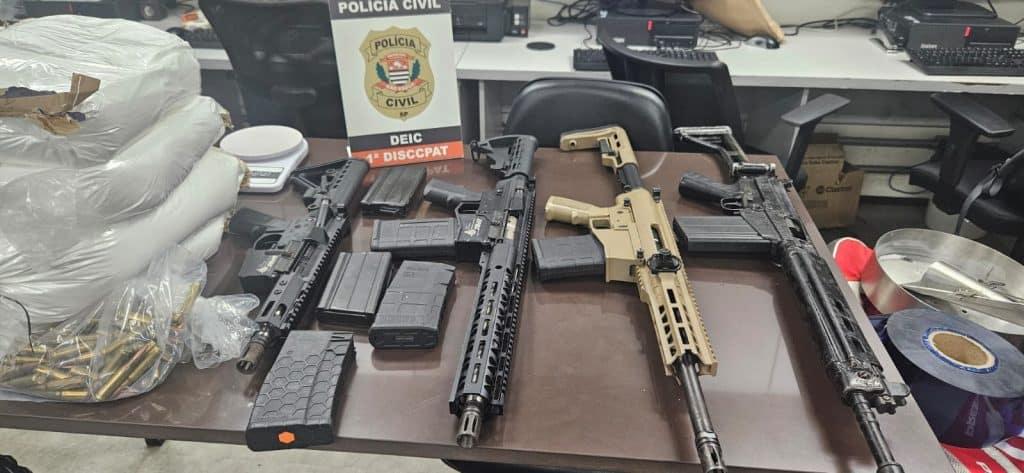 Operação da Polícia e MP de SP contra lavagem de dinheiro encontra fuzis e estrutura do tráfico em imóvel de investigados