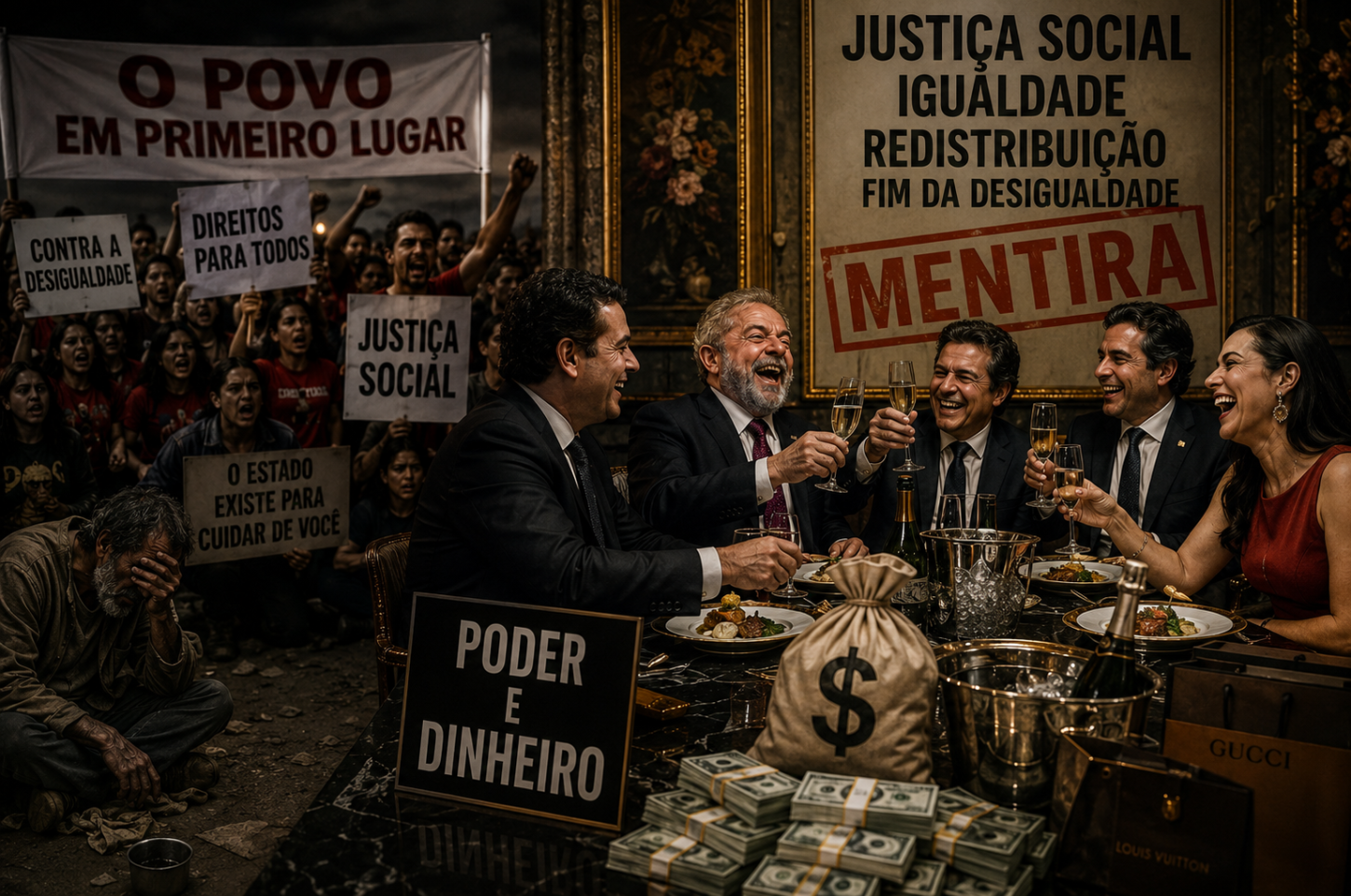 O verdadeiro interesse da esquerda. Poder e dinheiro.