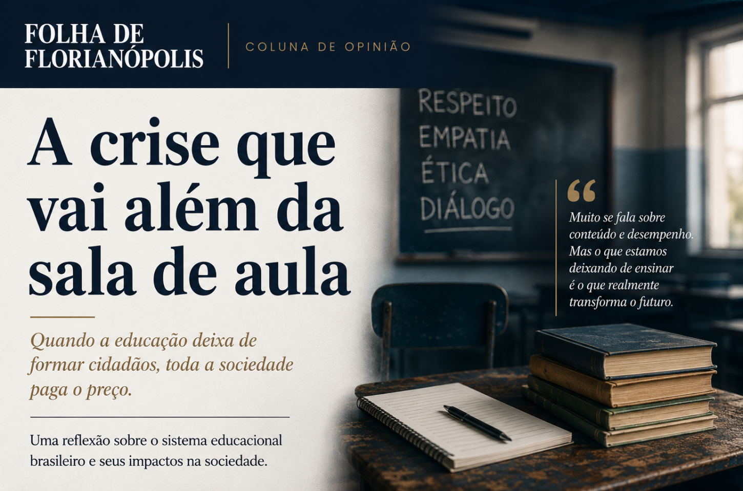 A crise que vai além da sala de aula