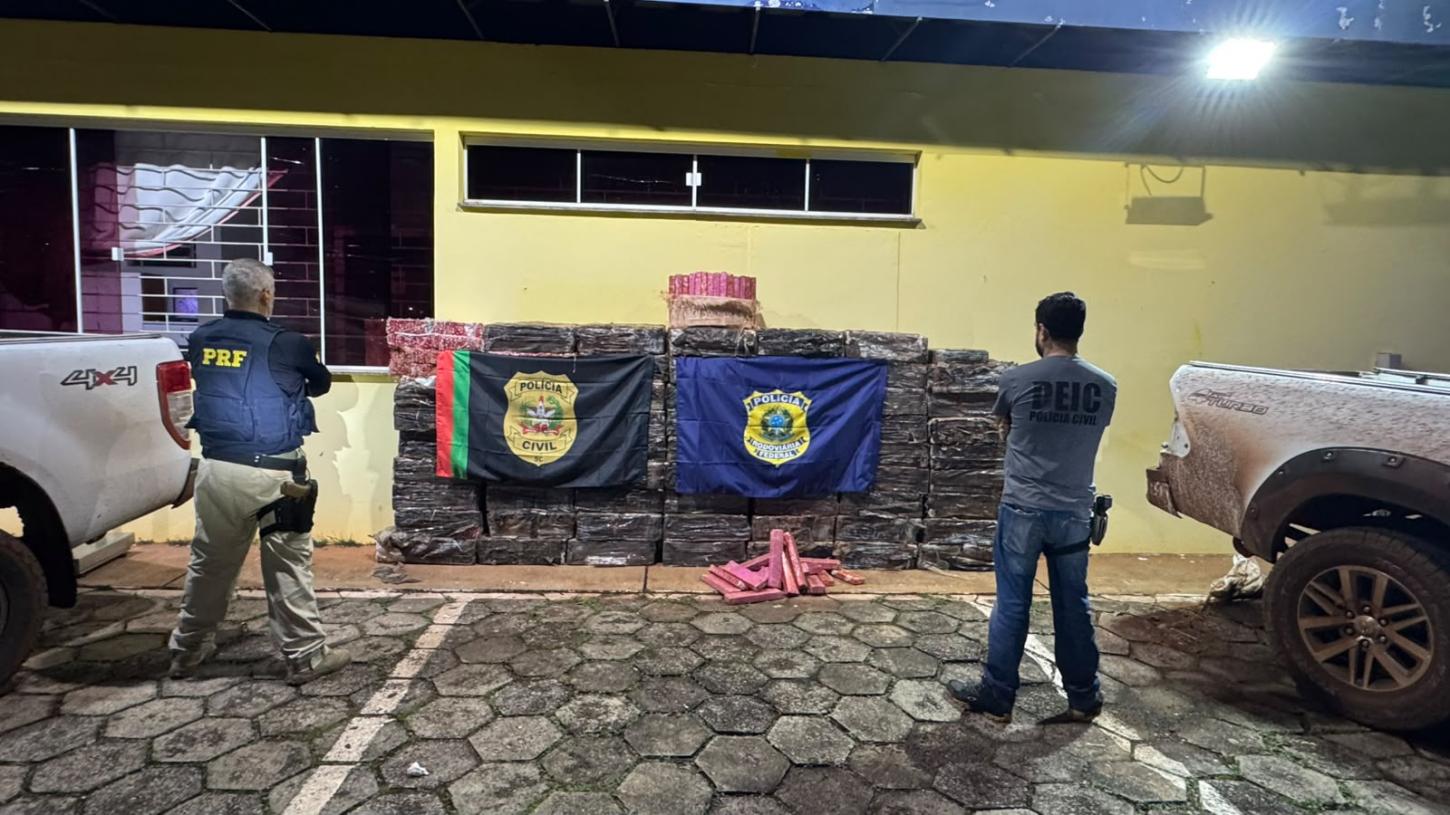 Ação conjunta entre Polícia Civil e PRF apreende 1,5 tonelada de maconha no Meio Oeste Catarinense