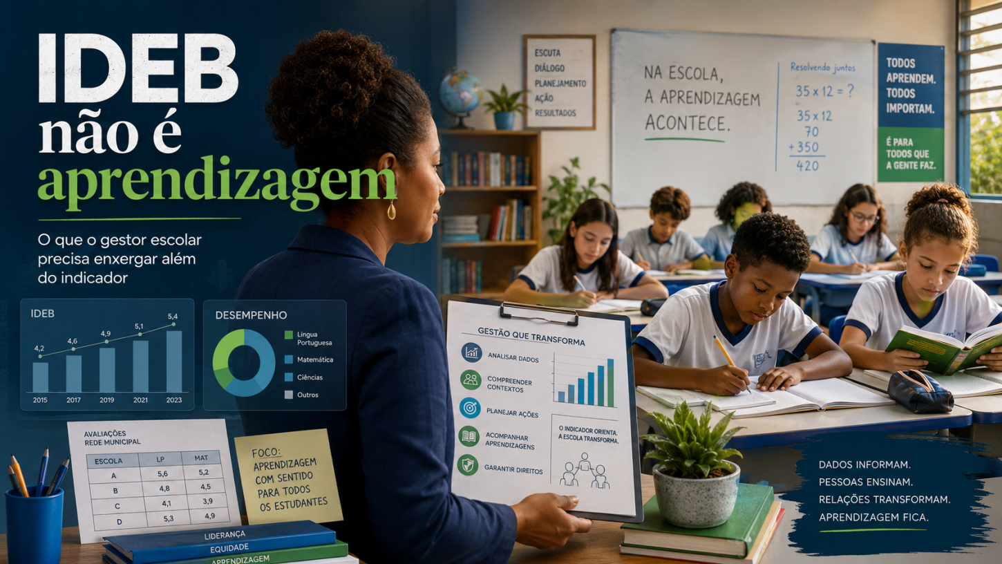 IDEB não é aprendizagem: o que o gestor escolar precisa enxergar além do indicador