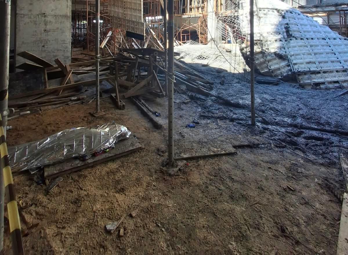 CBMSC atende desabamento de laje em obra na Praia Brava em Florianópolis