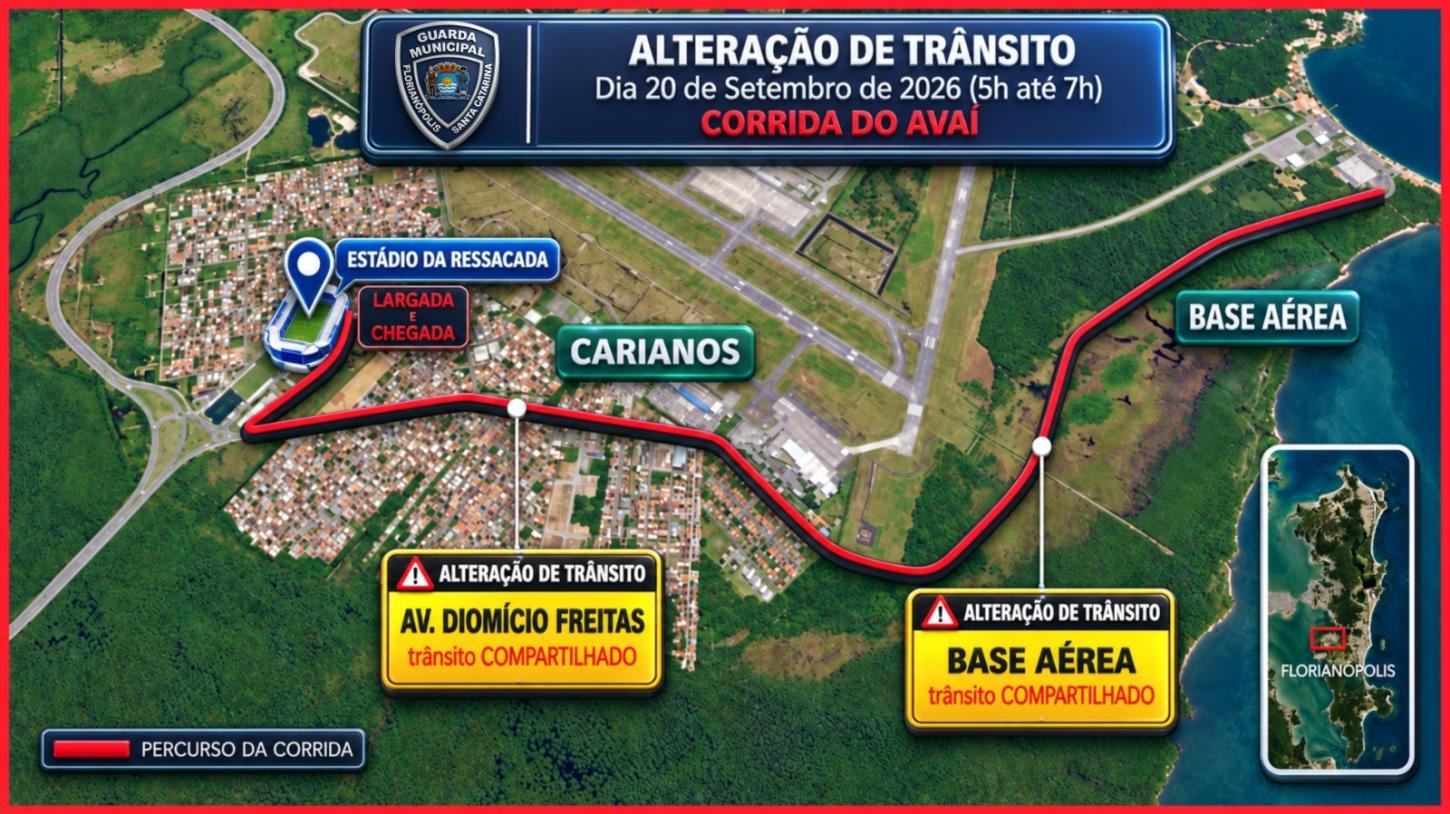 Trânsito em Florianópolis terá mudanças neste final de semana para realização de corridas de rua