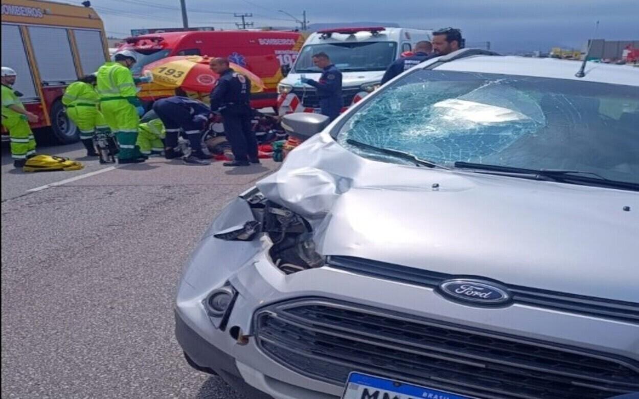 CBMSC atende atropelamento com morte na BR-101 em Palhoça (SC)