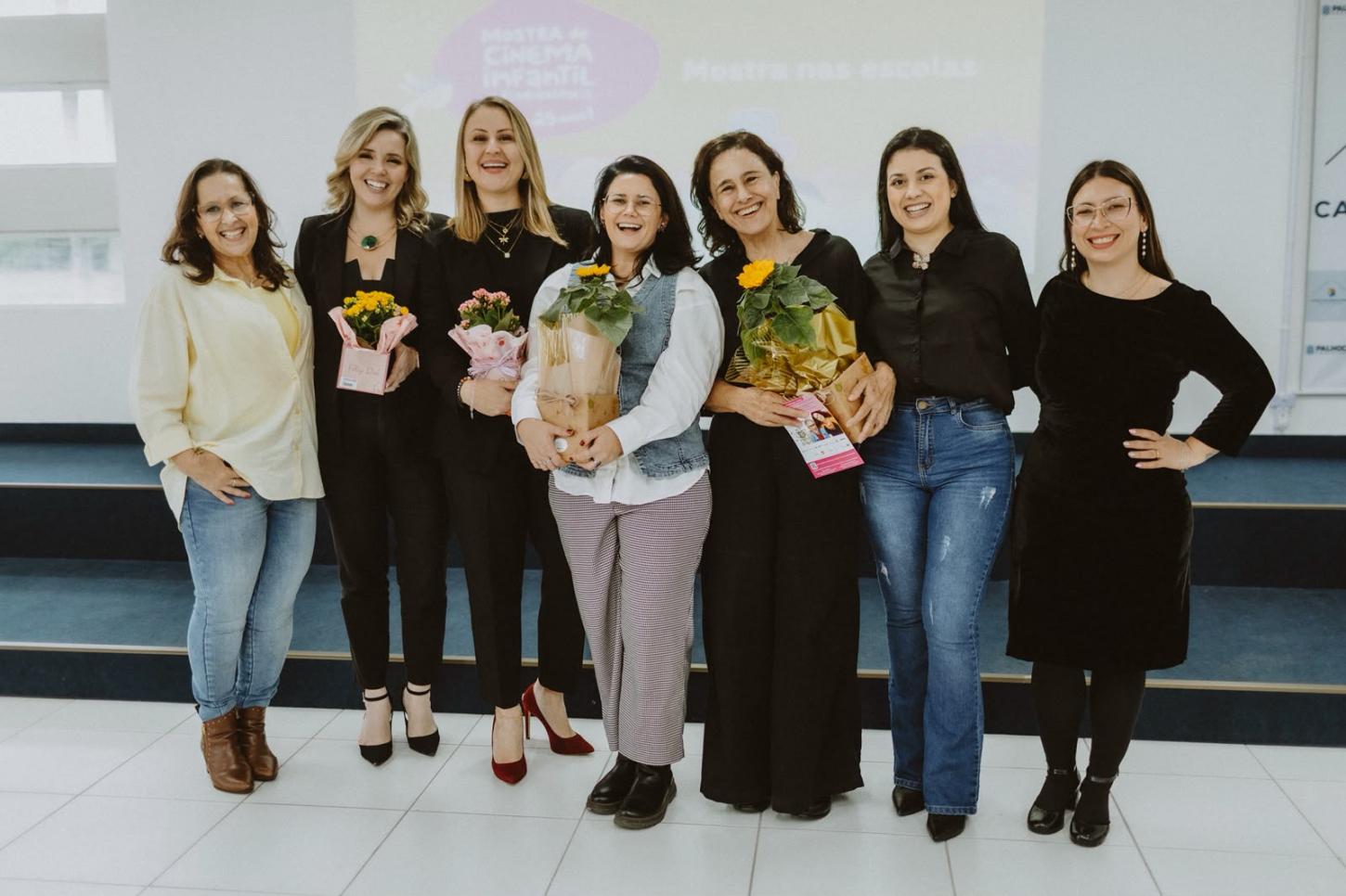 Equipe da 25ª Mostra de Cinema Infantil de Florianópolis realizou um evento na Casa do Educador de Palhoça, na última segunda-feira (26) - crédito: Divulgação