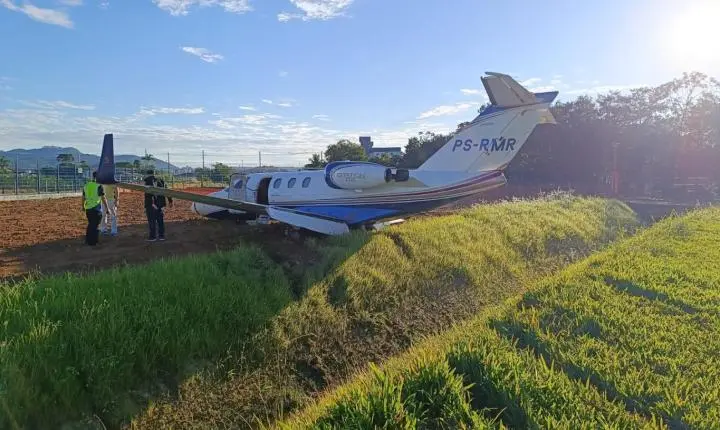 Aeronave teve problema para pousa no  aeroclube de Santa Catarina, em São José na Grande Florianópolis. 