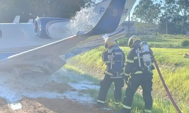 Aeronave teve problema para pousa no  aeroclube de Santa Catarina, em São José na Grande Florianópolis. 