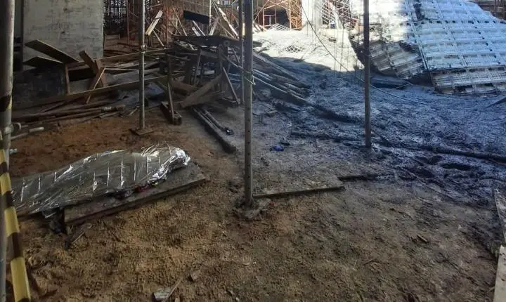 CBMSC atende desabamento de laje em obra na Praia Brava em Florianópolis