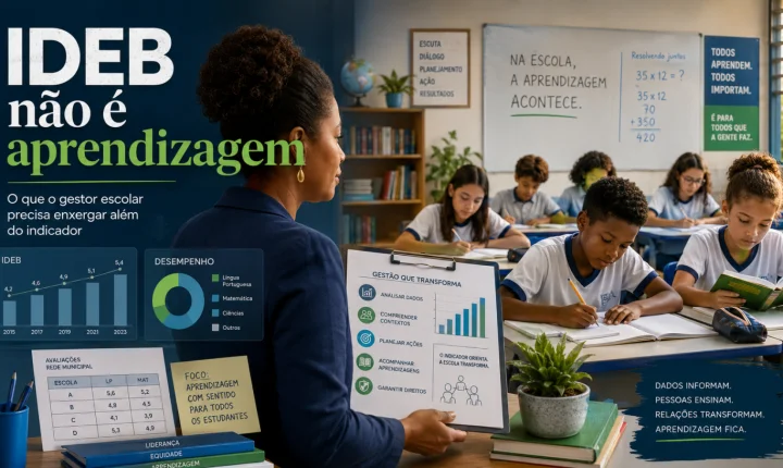 IDEB não é aprendizagem: o que o gestor escolar precisa enxergar além do indicador