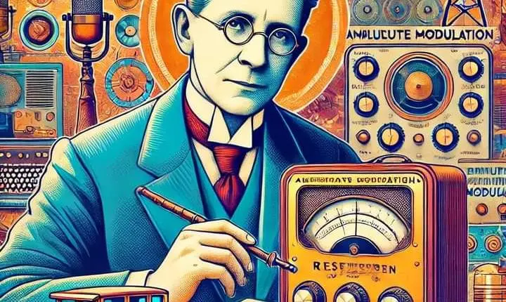 A modulação em amplitude (AM) foi desenvolvida por Reginald Fessenden, um inventor canadense, no início do século XX