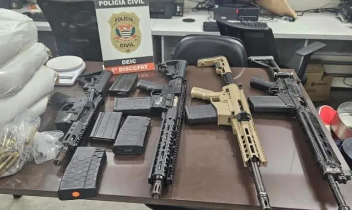 Operação da Polícia e MP de SP contra lavagem de dinheiro encontra fuzis e estrutura do tráfico em imóvel de investigados