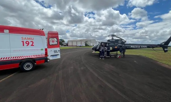 SAER-Fron e SAMU Aeromédico realizam transporte aéreo de vítima de grave acidente em São Lourenço do Oeste