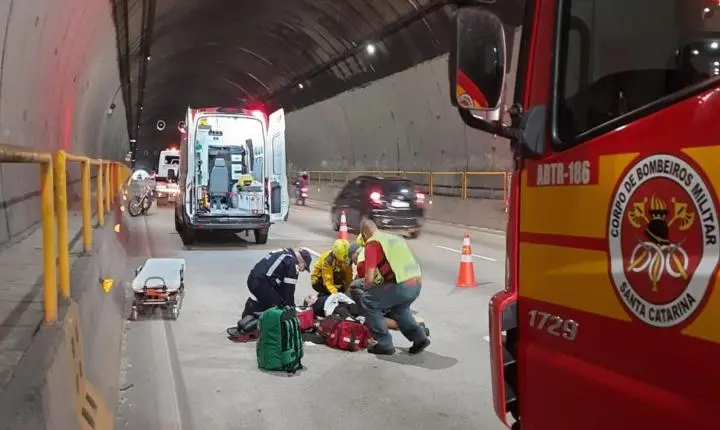 Sinistro de trânsito complicar o o funcionamento do trânsito no Túnel Antonieta de Barros na capital