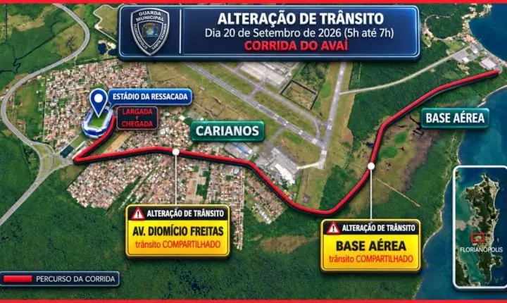 Trânsito em Florianópolis terá mudanças neste final de semana para realização de corridas de rua